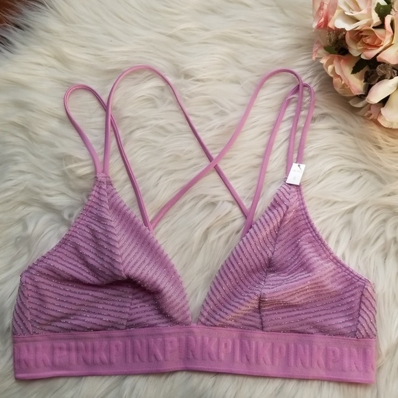 pink glitter bralette